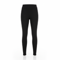 Women's Black Ribbed High-Waisted Leggings