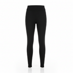 Women's Black Ribbed High-Waisted Leggings