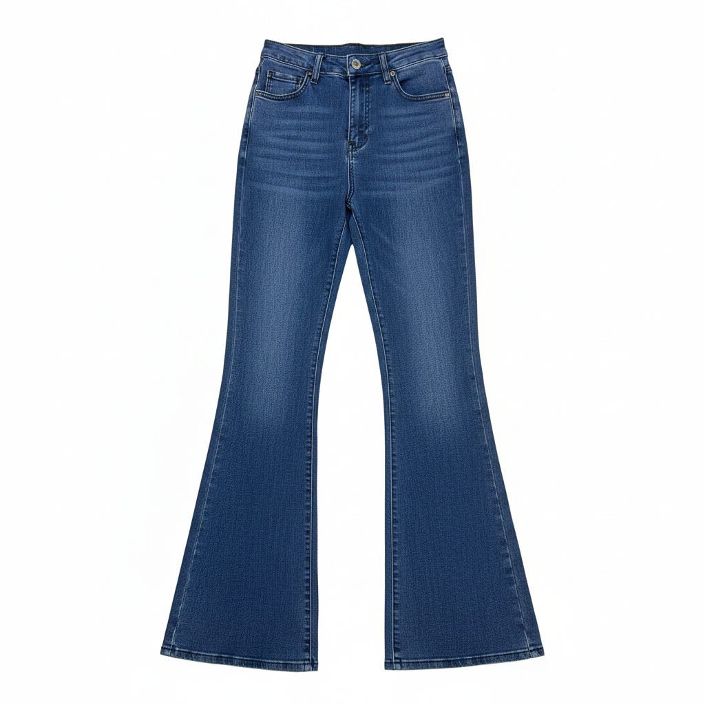 High-Waisted Blue Flare Denim Jeans