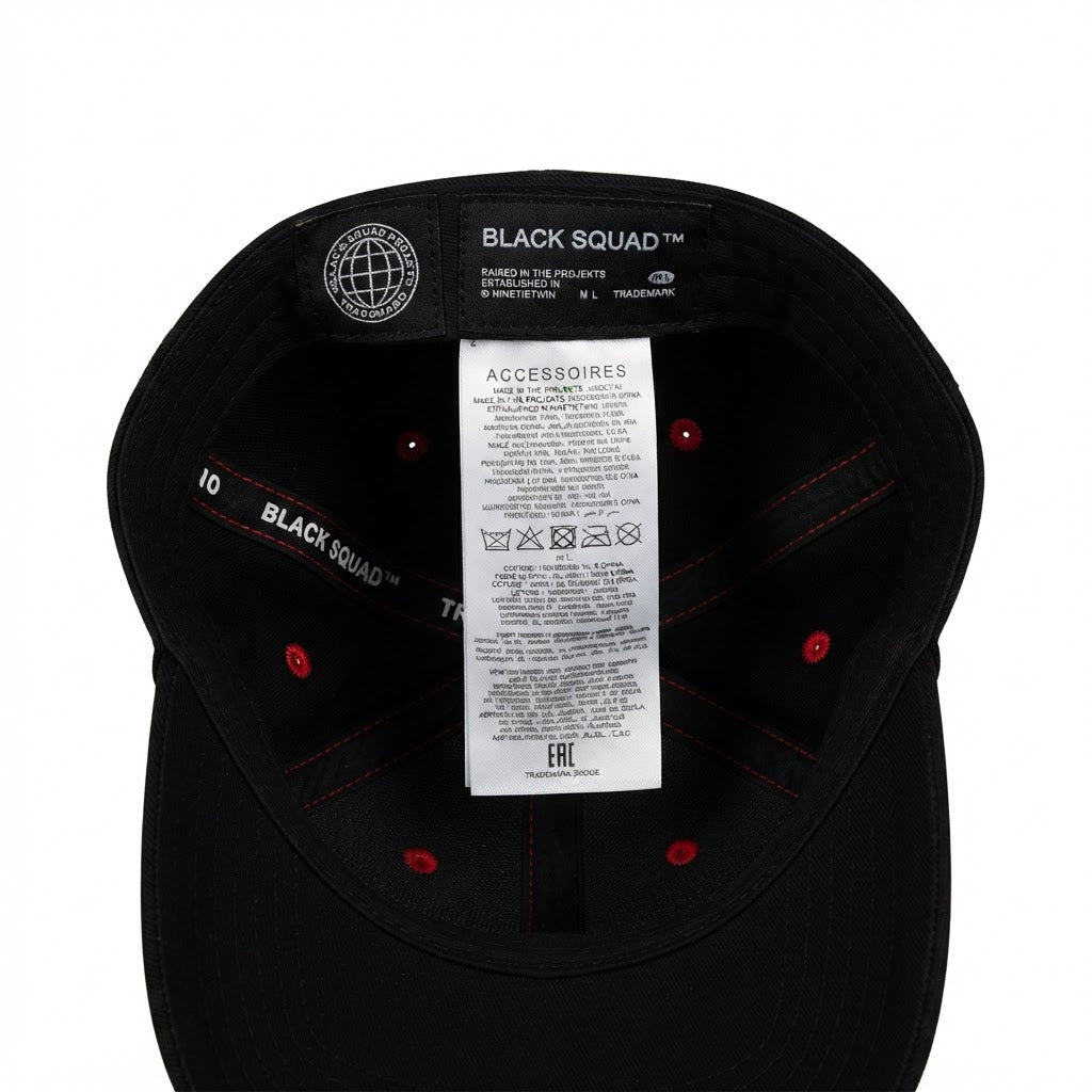 BLACK SQUAD red Squad Red & red Distressed Baseball Cap