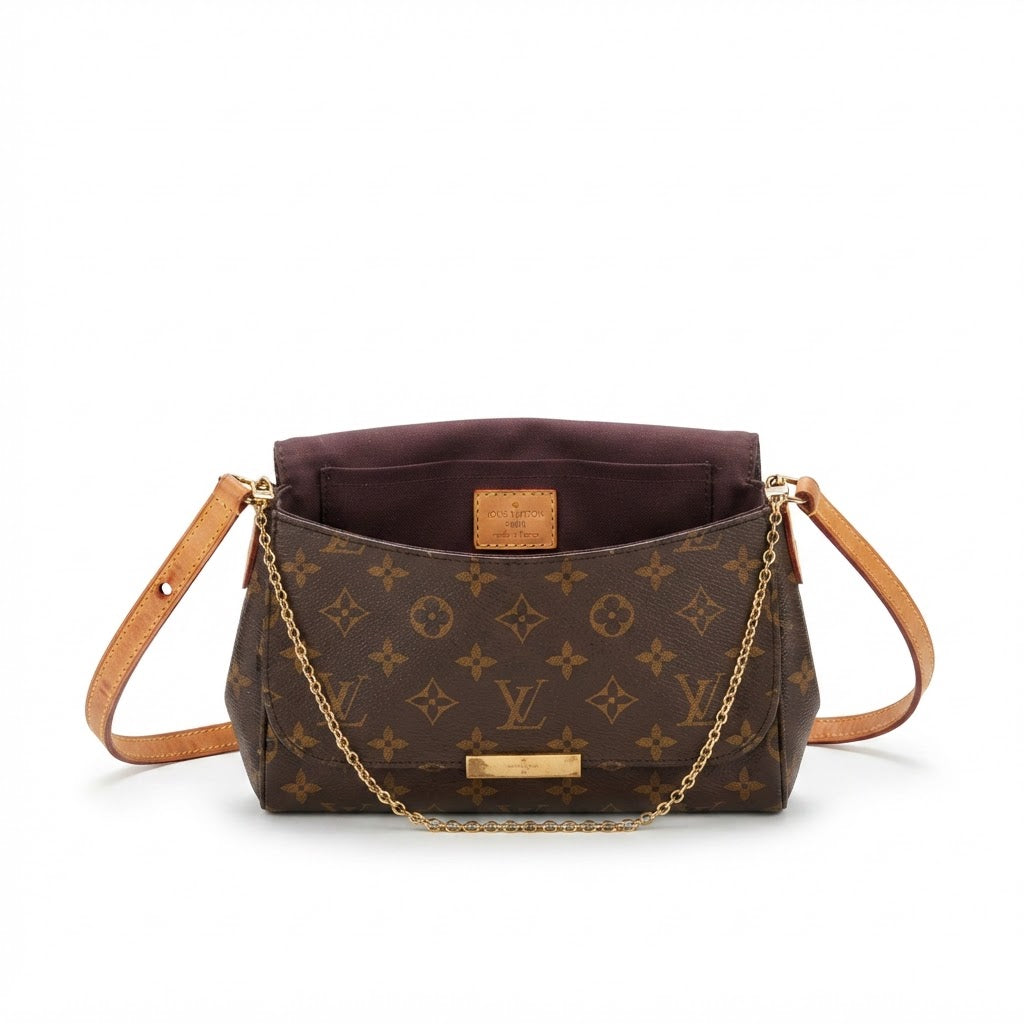 LOUIS VUITTON PARIS Brown Monogram Coated Canvas Crossbody B