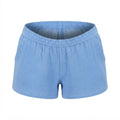 Women's Blue Muslin Elastic Waist Shorts