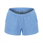 Women's Blue Muslin Elastic Waist Shorts