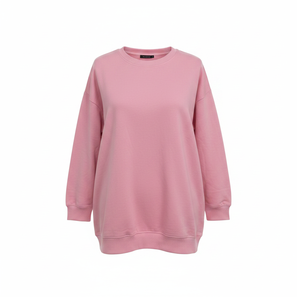 Dunnes Women's Soft Pink Crew Neck Fleece Sweatshirt - Size M