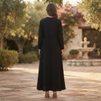 represent Black Embellished Occasion Abaya with Embroidered