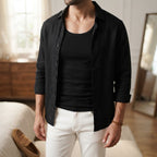 LIVERGY Men's Classic Black Cotton Tank Top Undershirt