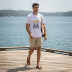 Reel Pro Fishing White Short-Sleeve Graphic T-Shirt with Fis