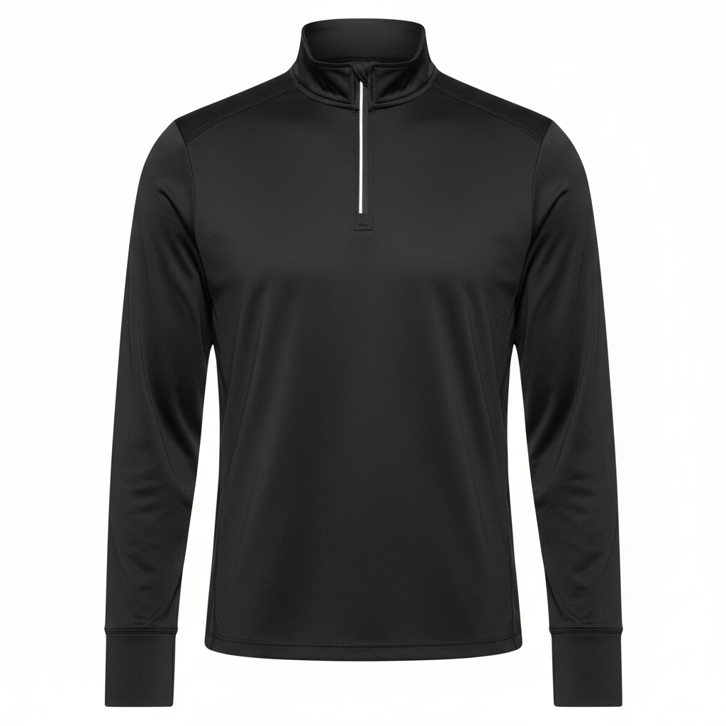 Crivit Men's Black Quarter-Zip Long Sleeve Athletic Top