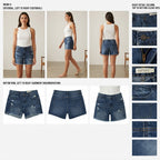 esmara Dark Blue Distressed Denim Shorts with Frayed Hem