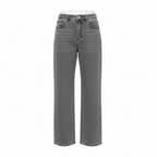 Unisex High-Waisted Wide Leg Grey Denim Jeans