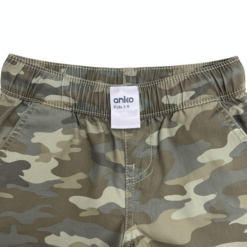anko Kids' Green Camouflage Woven Drawstring Shorts