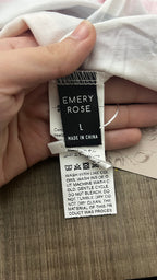 Emery Rose Emery Rose Multi-Stripe V-Neck Short Sleeve Relax