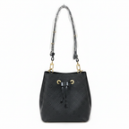 LOUIS VUITTON Women's Black Embossed Drawstring Bucket Bag