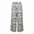 Zebra Print Wide Leg Trousers in Cream and Black
