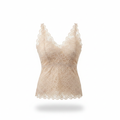 Premium Women's Beige Floral Lace V-Neck Camisole Tank