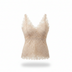 Premium Women's Beige Floral Lace V-Neck Camisole Tank