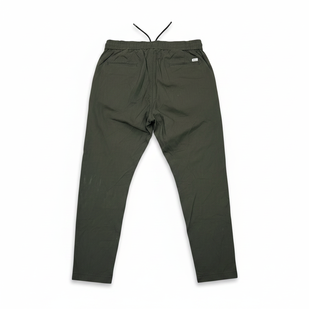 Six COLLECTION Men's Olive Green Drawstring Tapered Trousers