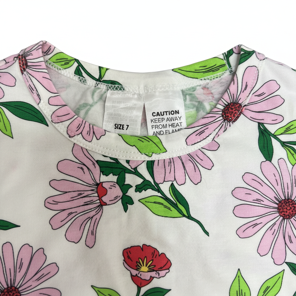 BONDS Kids White Floral Long Sleeve Cotton Top