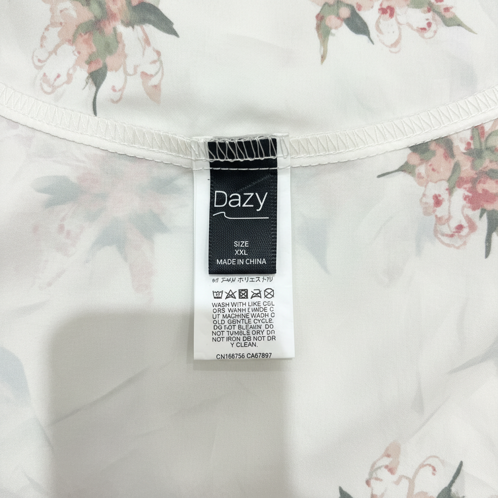 Dazy Women's Cream Floral Maxi Kimono Robe