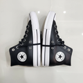 Converse Black Leather High Top Platform Sneakers