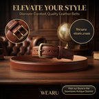 Men's Brown Textured Leather Belt with Brass Buckle