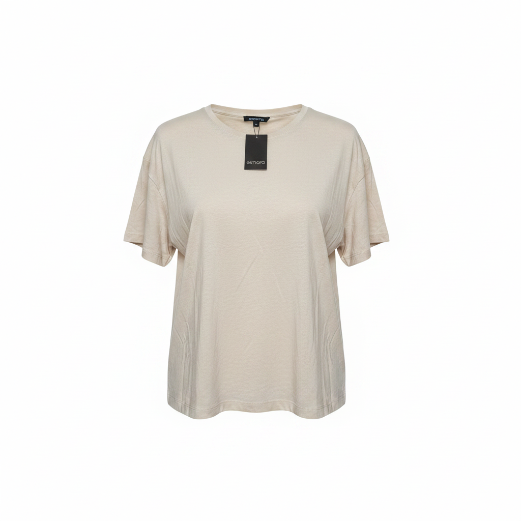 Esmara Women's Beige Linen Blend Relaxed T-Shirt NWT