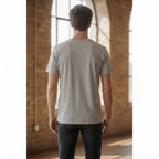 Springfield Heather Grey Graphic Tee with Multicolour Band L