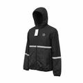 Crivit Men's Black Geometric Hooded Sports Jacket