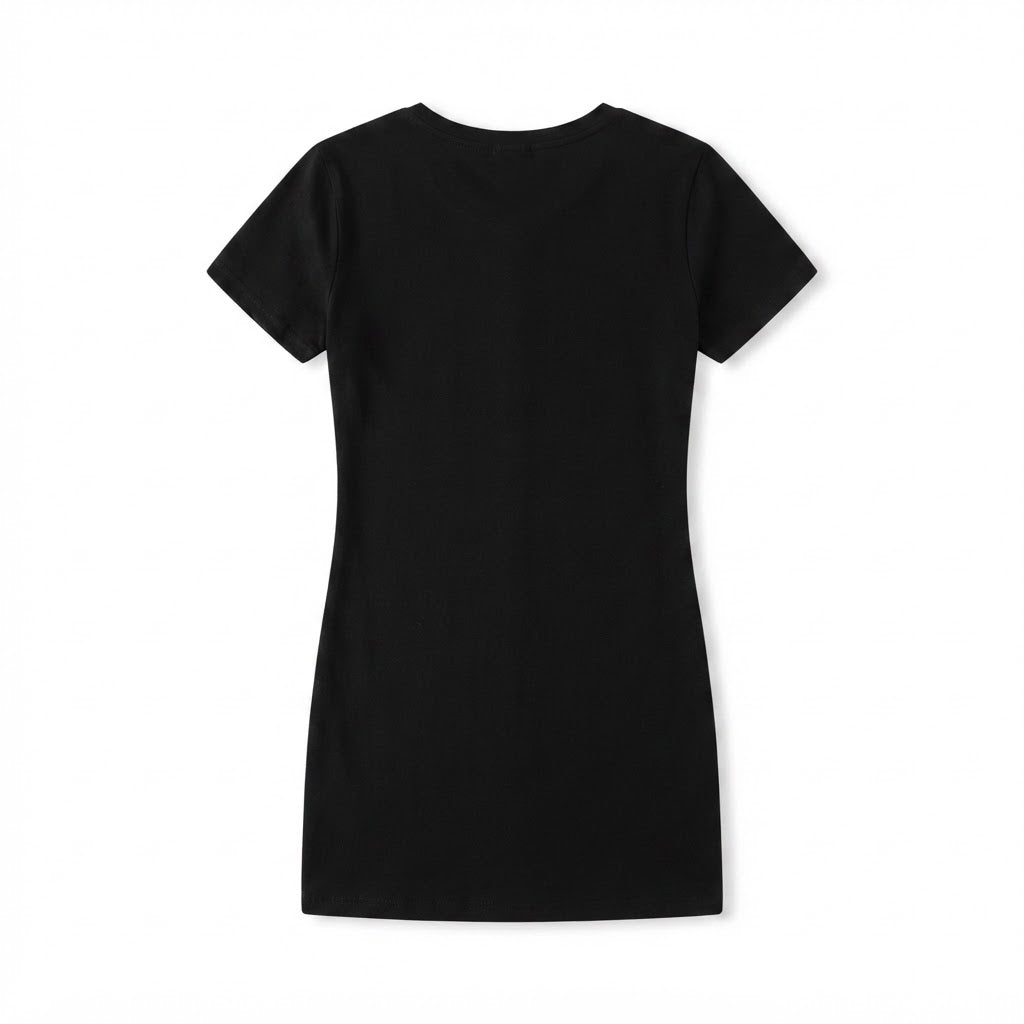 esmara Women's Black Short Sleeve Crew Neck T-Shirt Dress