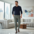 Rogue Territory Men's Textured Olive Slim Fit Chino Pants