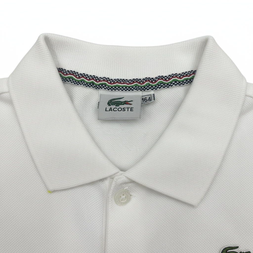 Lacoste Men's White Cotton Pique Polo Shirt