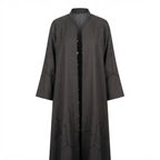 Elegant Black Beaded Polyester Abaya