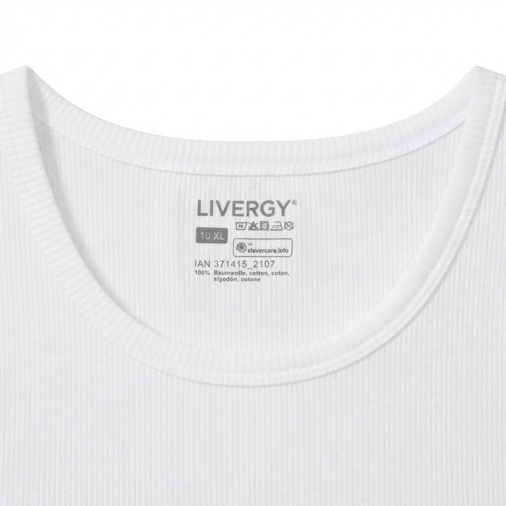 LIVERGY Men's Classic White Ribbed Cotton Tank Top