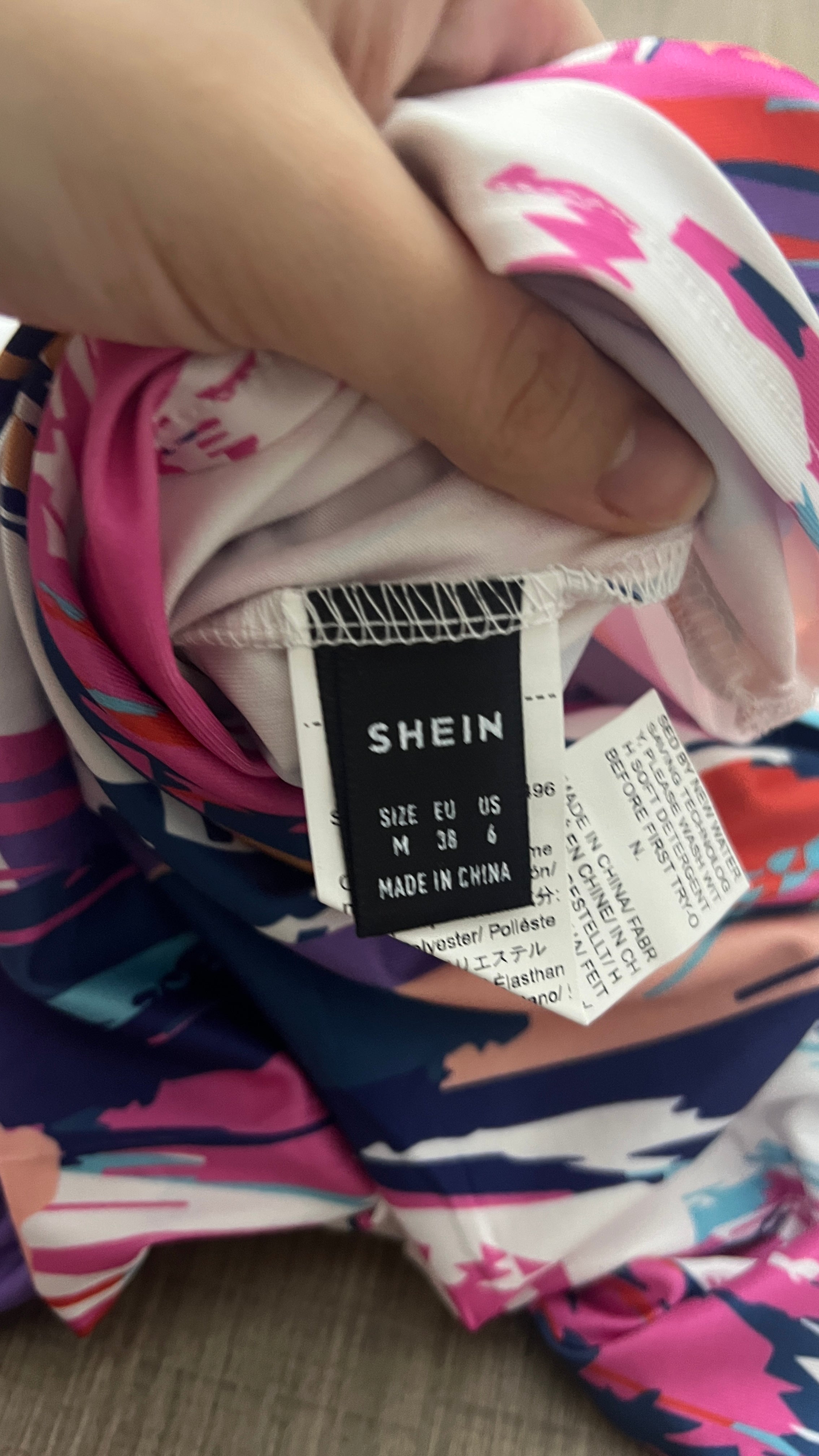 SHEIN Multi-color Abstract Print Strapless Midi Tube Dress