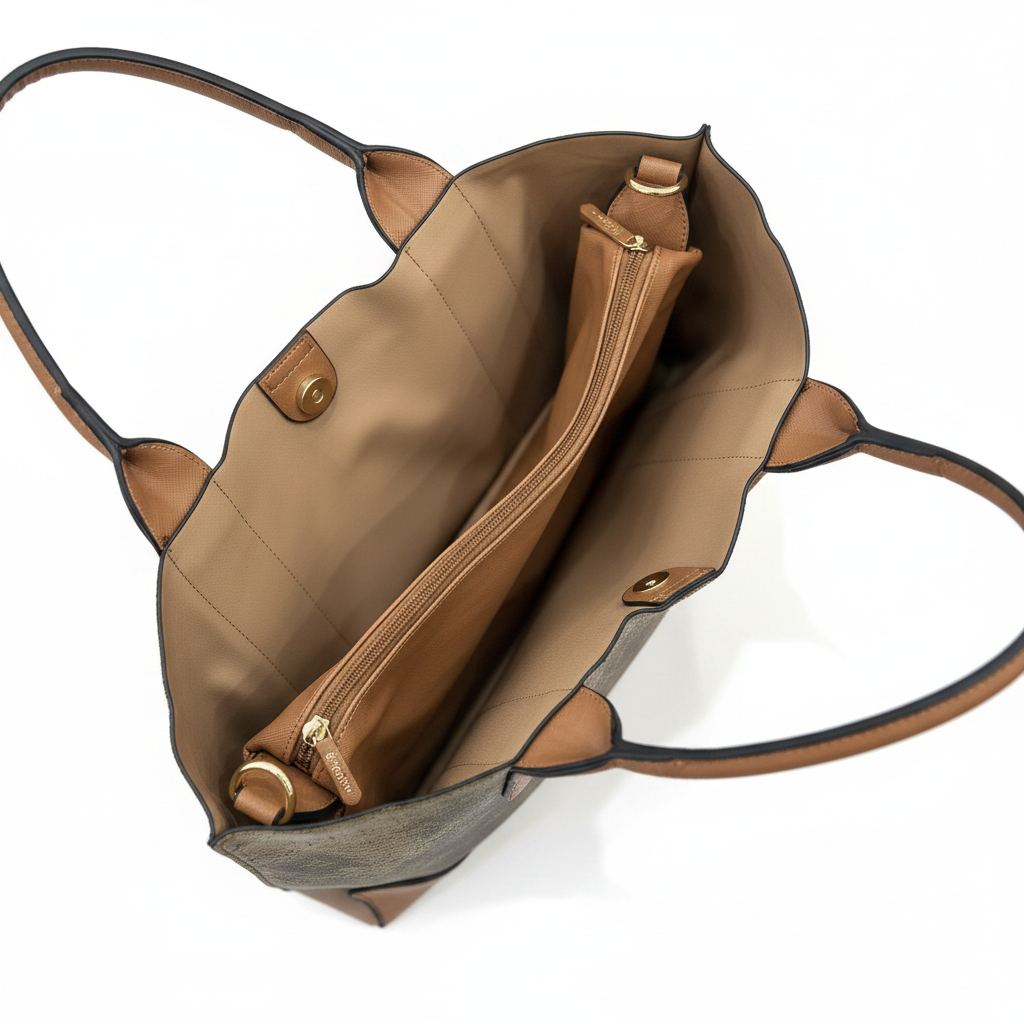 Bessie London Monogram Tote Bag with Matching Pouch