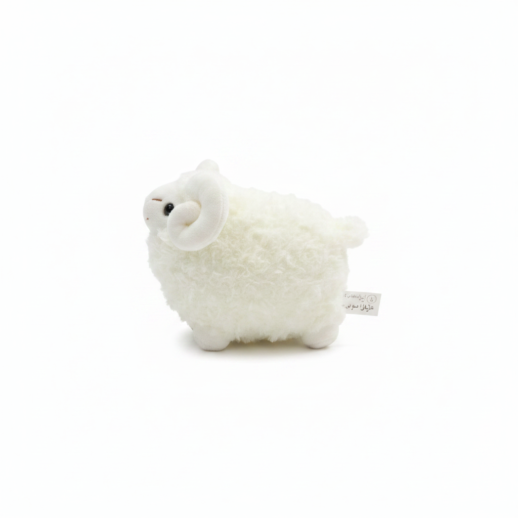 Soft White Plush Ram Stuffed Animal Toy