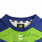 NRL Kids Lime Green and Blue Graphic Sports Jersey T-Shirt