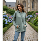 Women's Sage Green Relaxed Fit Hoodie - Size M