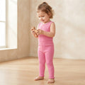 SHEIN Pink Ribbed Lettuce Hem Leggings - SHEIN 12-18M