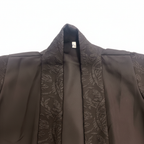 Women's Black Jacquard Open Front Abaya Robe