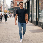 Cotton:On Cotton:On Navy Crew-Neck Regular Fit Cotton T-Shir