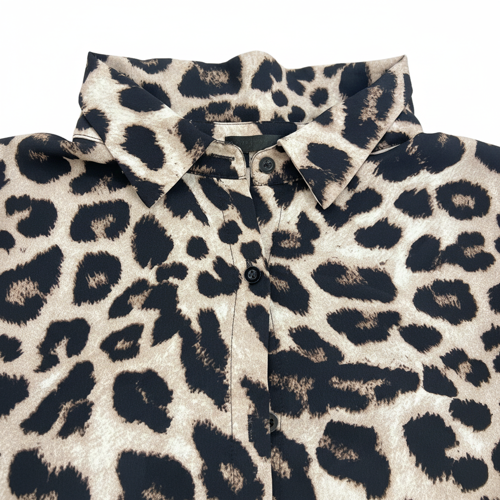 Women's Leopard Print Button-Down Shirt