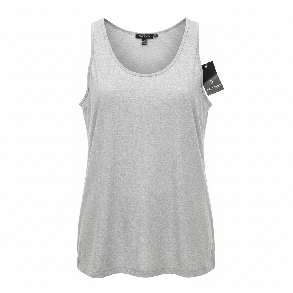 Women's Grey Heathered Scoop Neck Tank Top