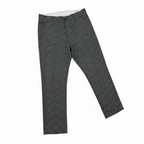 Men's Grey Textured Slim Fit Wool Blend Trousers