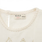 Women's White Embroidered Tassel Waist Tunic Top
