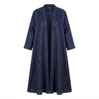 Al Wisham Al Aneeq Deep Navy Floral Jacquard A-Line Floor-Le