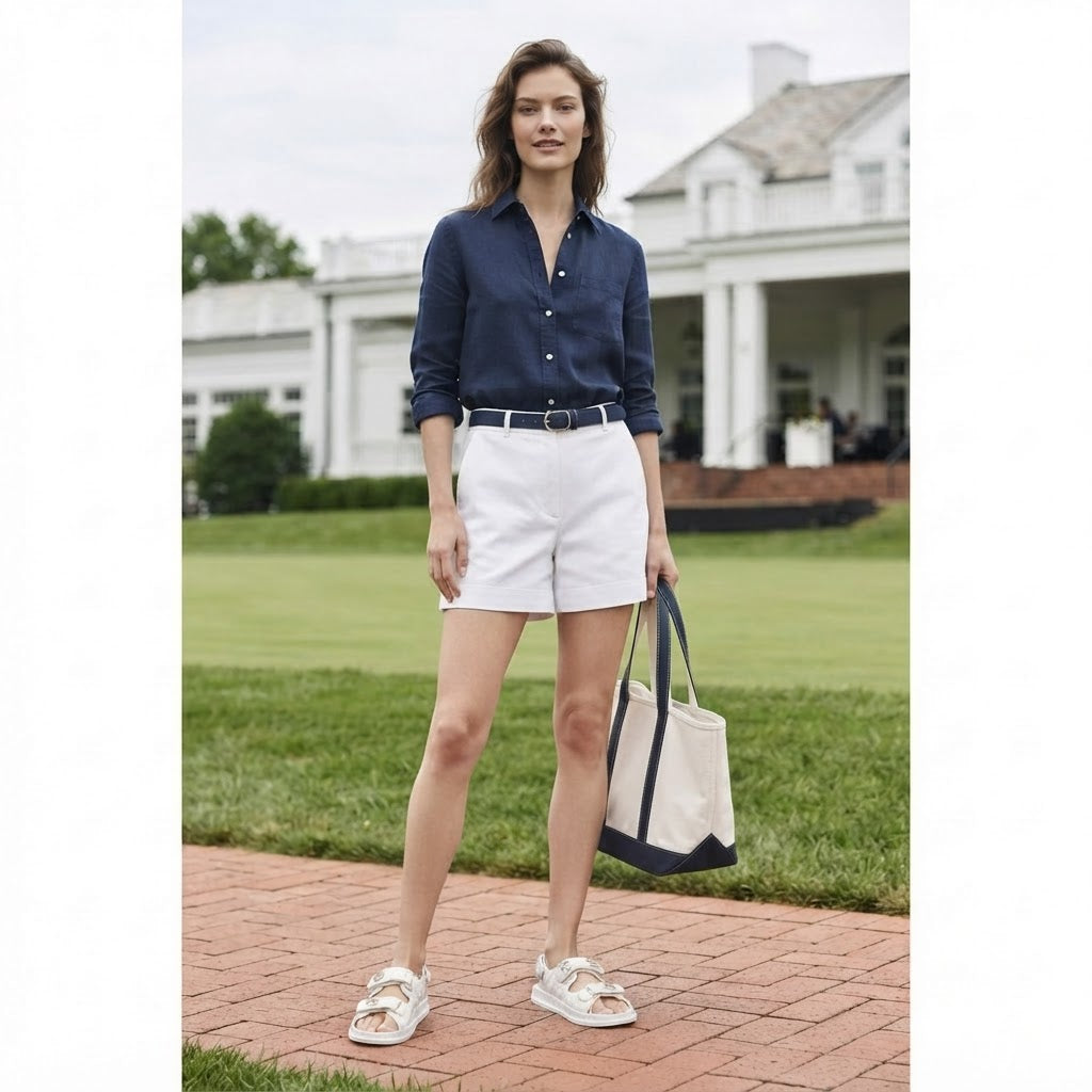 CHANEL White Quilted Double-Strap Flat Sandals with Gold Log