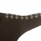 Women's Black Beaded Crepe Long Open Abaya Cardigan