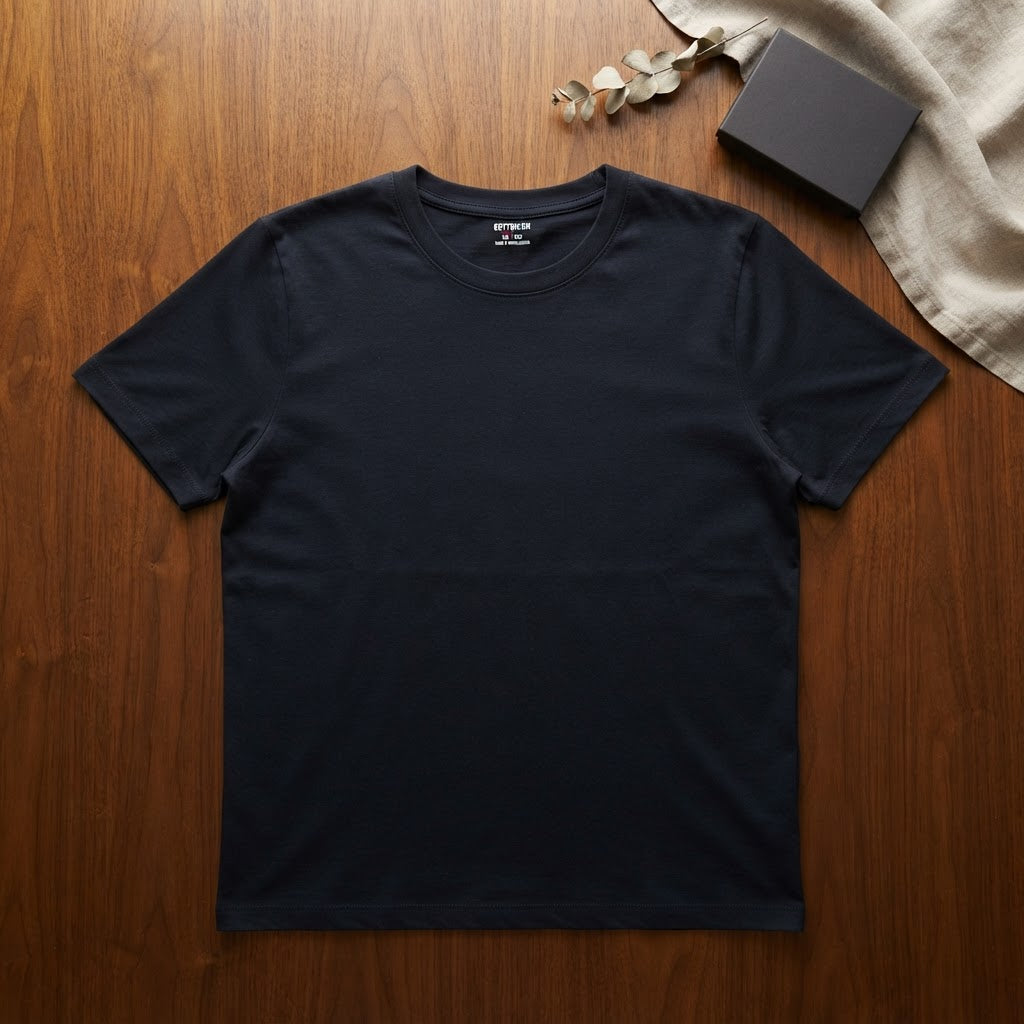 Cotton:On Cotton:On Navy Crew-Neck Regular Fit Cotton T-Shir