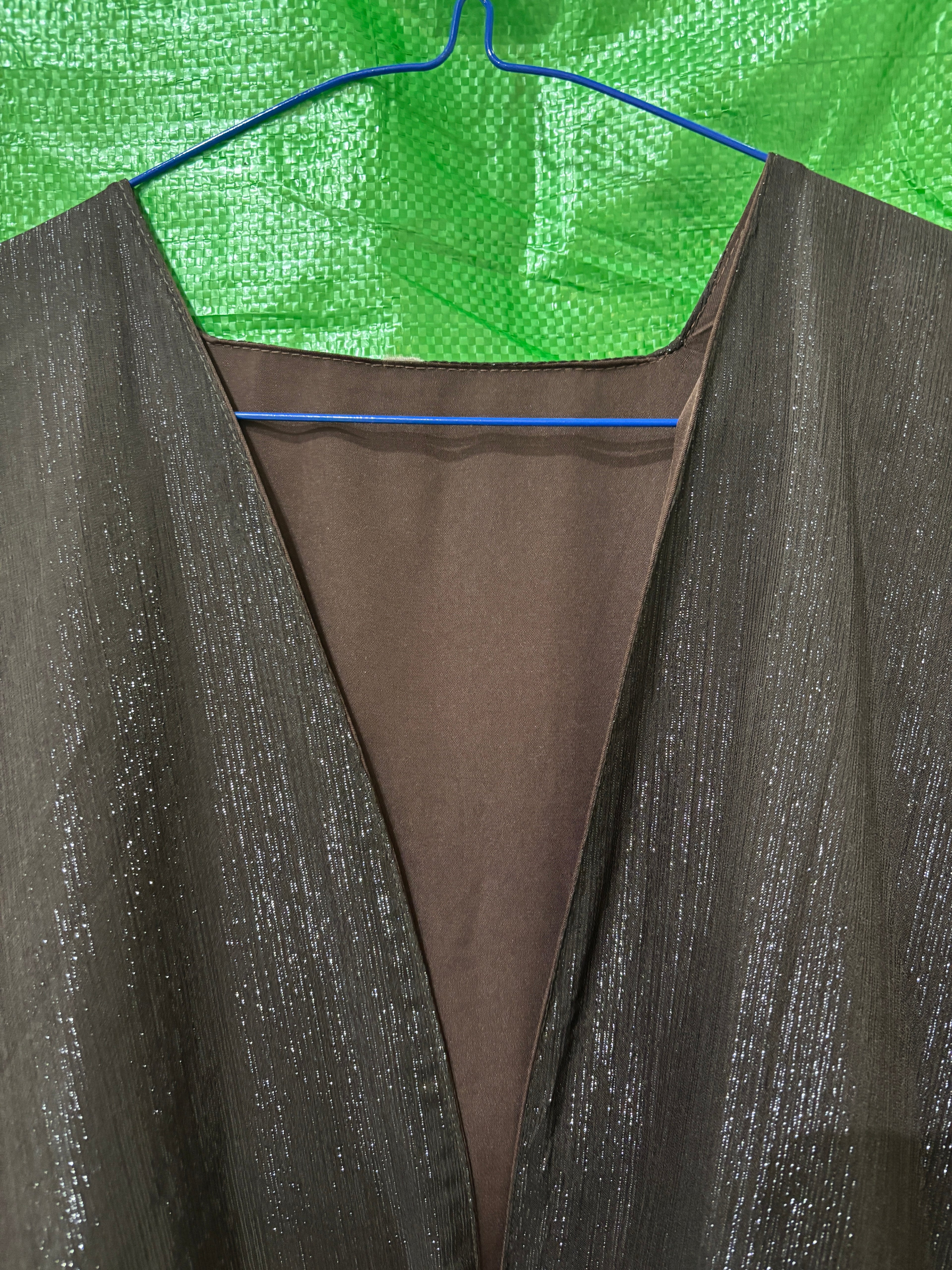 represent Chocolate Brown Shimmer Kaftan-Style Floor-Length